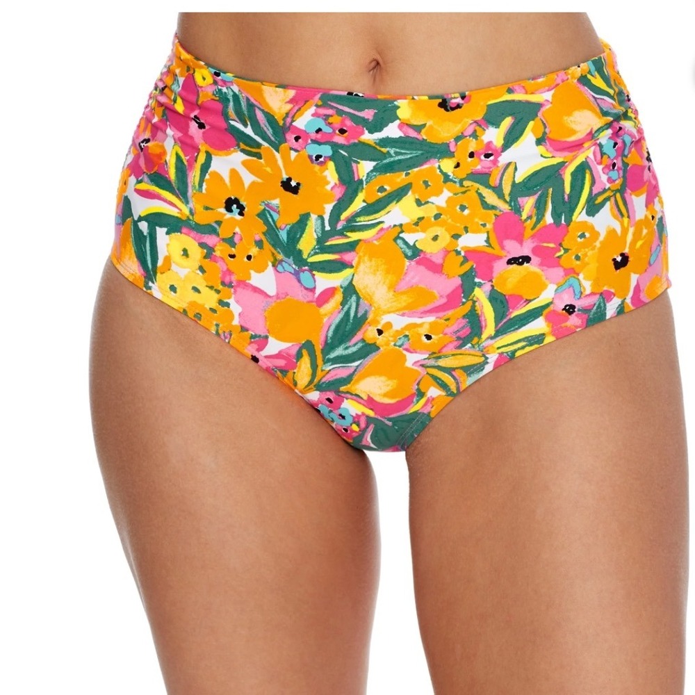 NWT Anne‎ Cole High Waist Swim Bottom Sunshine Floral Print Tummy Control XXL